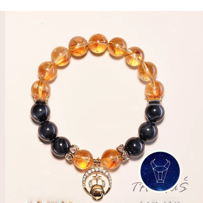 Multi-Crystal Zodiac Bracelet | Wealth Love Protection Astrology Rose Quartz Citrine