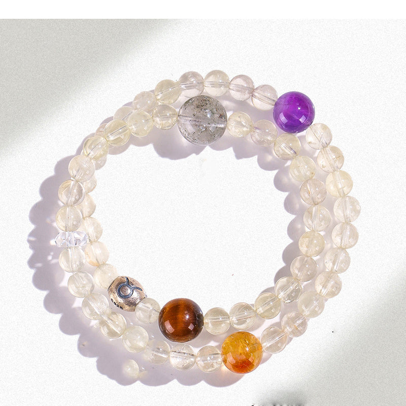 Multi-Crystal Zodiac Sign Bracelet | Harmony Balance Wealth Love Astrology Jewelry