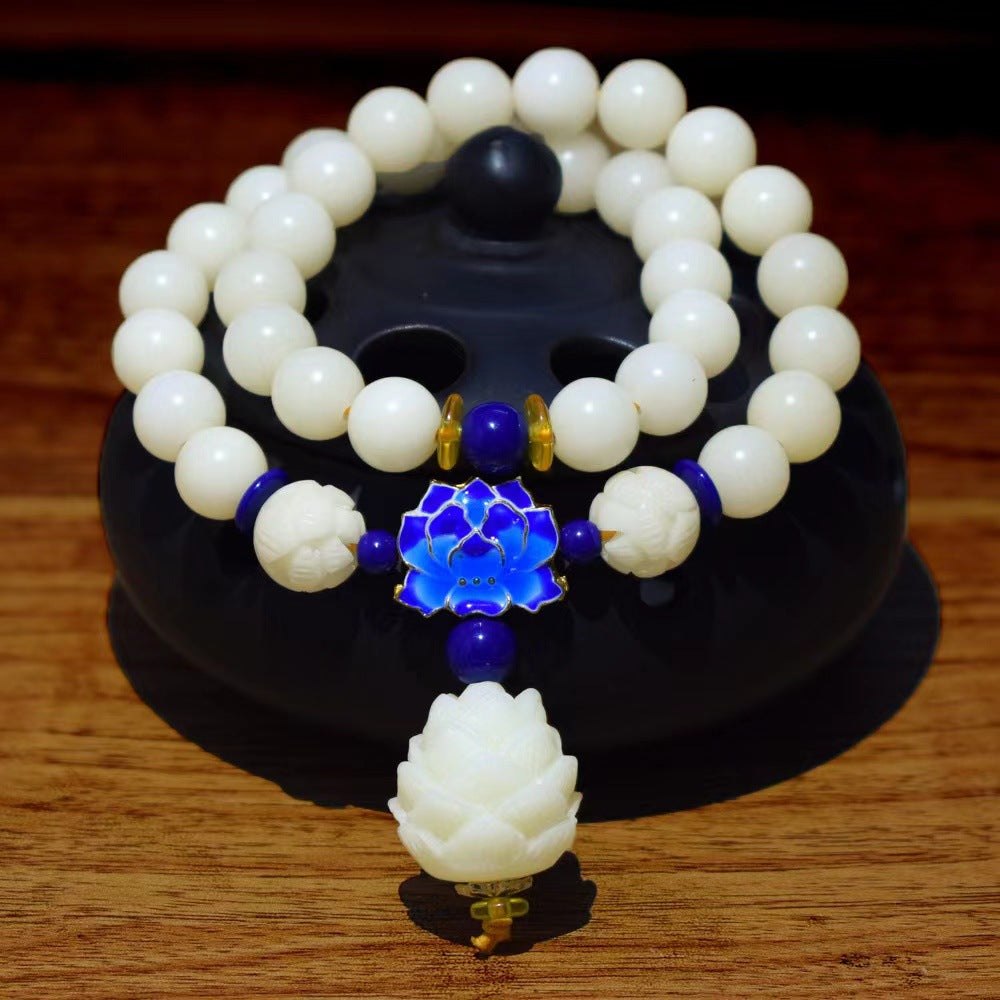 White Jade Bodhi 108 Bead Bracelet | Energy Purification Cleansing Mala