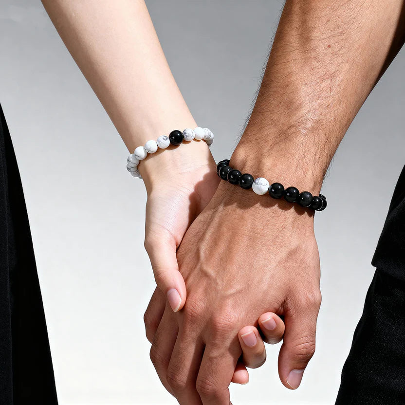 Feng Shui Couple Bracelet Set | His Hers Matching Love Protection Harmony Yin Yang