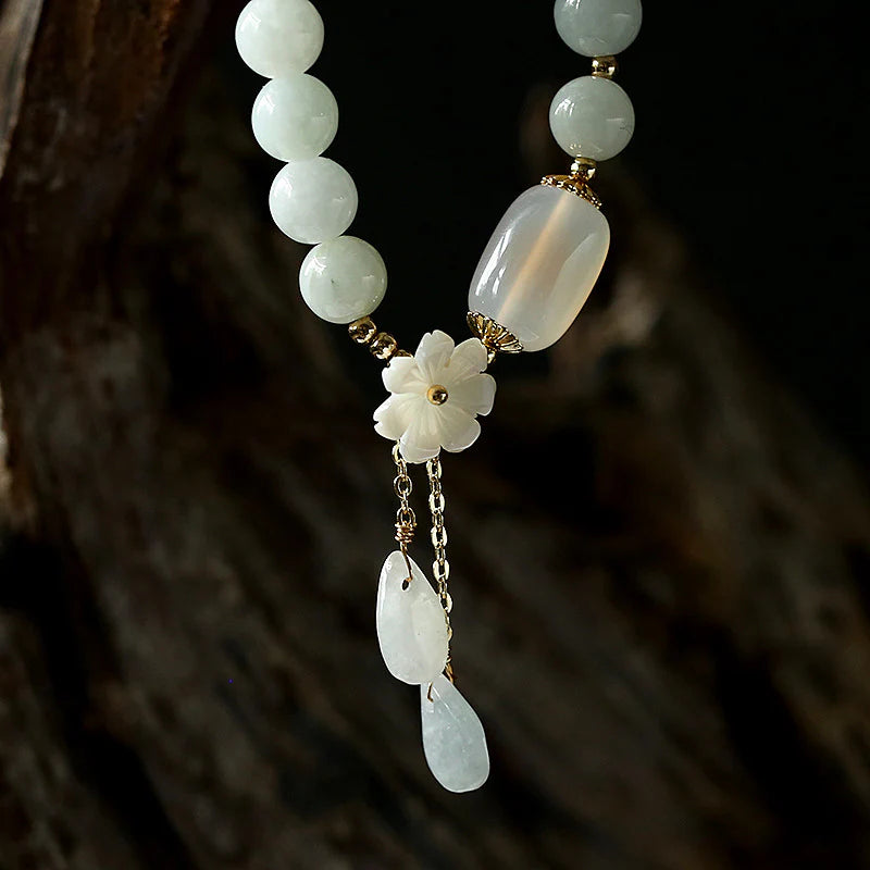 White Jade Crystal Bracelet | Emotional Calming Stress Relief Peace Protection Serenity Jewelry