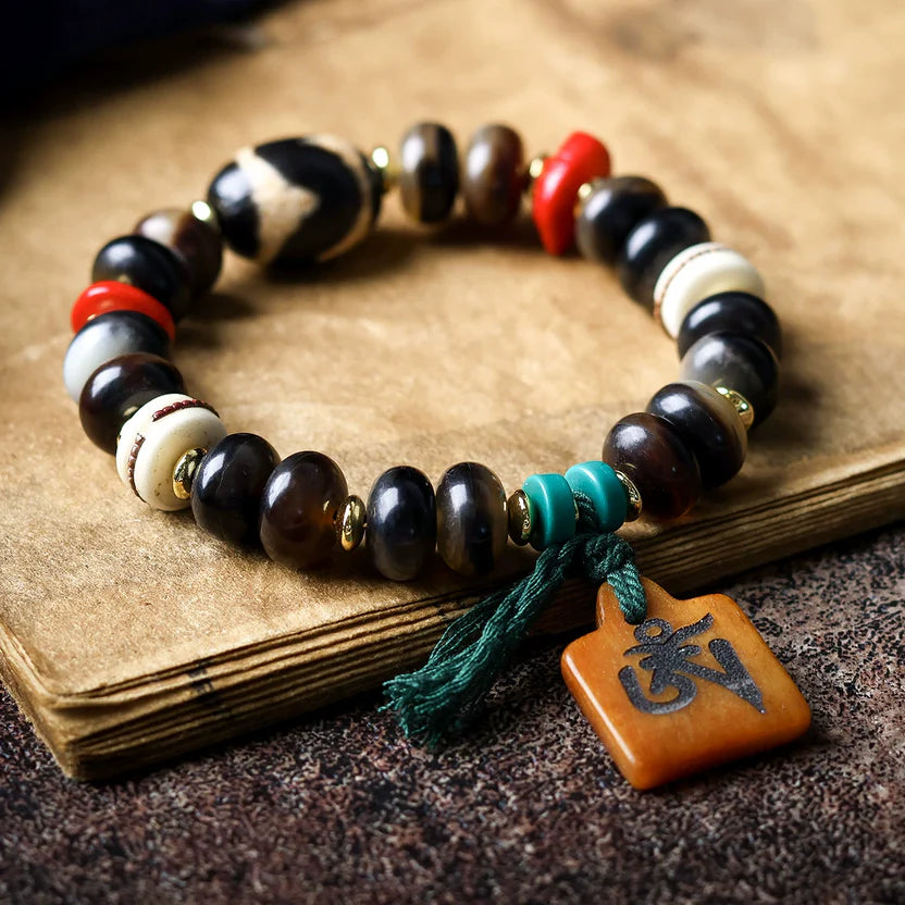 Blessed Tibetan Tortoise Bead Protection Bracelet - Sandalwood Meditation Yoga Energy Balance