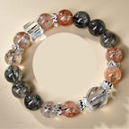 Black Rutilated Quartz Crystal Bracelet | Protection Energy Shield Grounding Faceted Jewelry