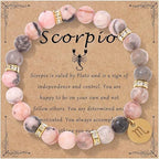 Pink Zebra Stone Zodiac Bracelet | Love Romance Attraction Astrology Fortune Jewelry