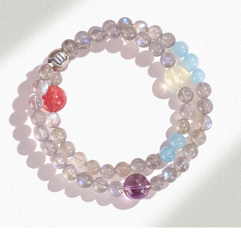 Multi-Crystal Zodiac Sign Bracelet | Harmony Balance Wealth Love Astrology Jewelry