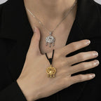 Taiji Aura Eastern Peace Lock Energy Pendant | Sterling Silver Protection Yin Yang Feng Shui Blessing Necklace