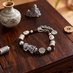 Pixiu Wealth Fortune Luck Bracelet | Feng Shui Money Attraction Obsidian Prosperity Coin Adjustable