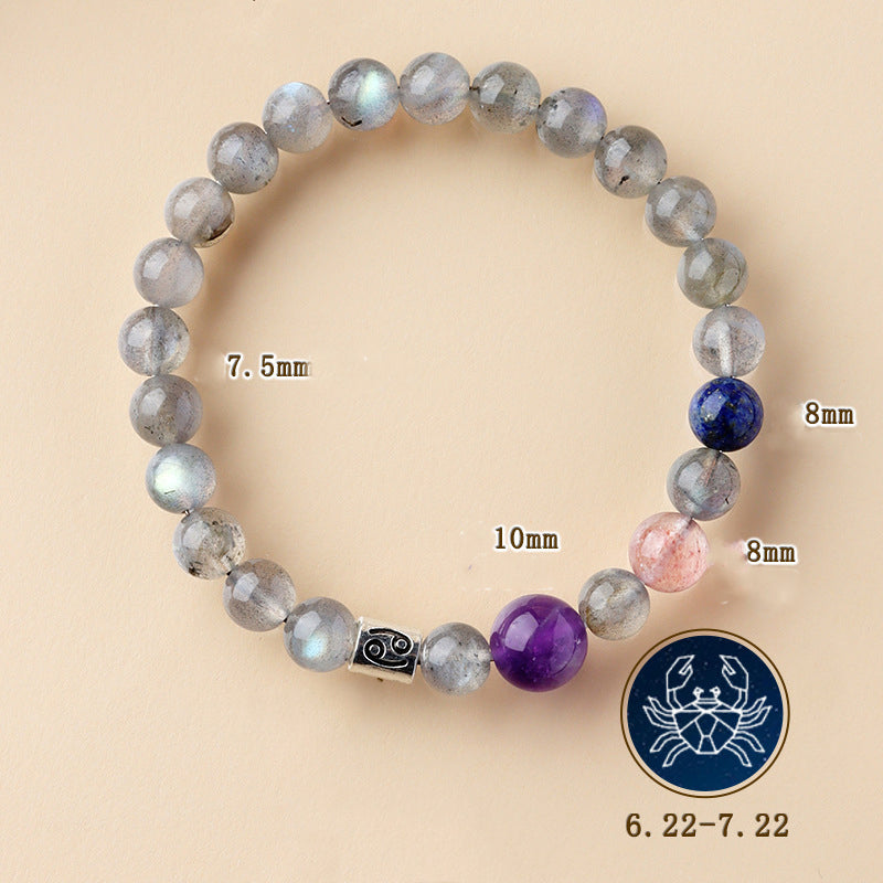 12 Zodiac Signs Crystal Bracelet | Multi-Stone Harmony Balance Astrology Jewelry