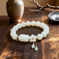 White Jade Crystal Bracelet | Emotional Calming Stress Relief Peace Protection Serenity Jewelry