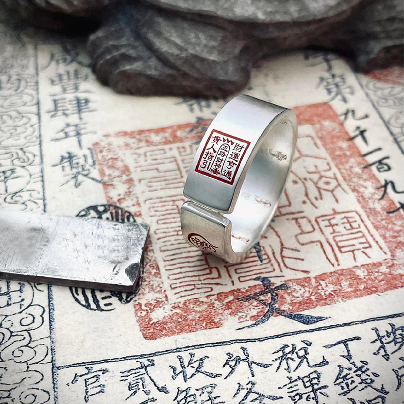 Daoist Wealth Fortune Ring | Five Gods Money Attraction Business Prosperity Success Jewelry