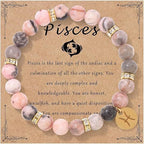 Pink Zebra Stone Zodiac Bracelet | Love Romance Attraction Astrology Fortune Jewelry