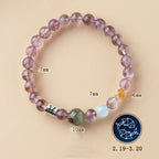 12 Zodiac Signs Crystal Bracelet | Multi-Stone Harmony Balance Astrology Jewelry