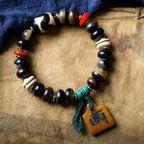 Blessed Tibetan Tortoise Bead Protection Bracelet - Sandalwood Meditation Yoga Energy Balance