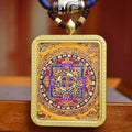 Tibetan Mandala Thangka Amulet | Meditation Jewelry Wealth Attraction Dzi Agate Energy Balance Necklace
