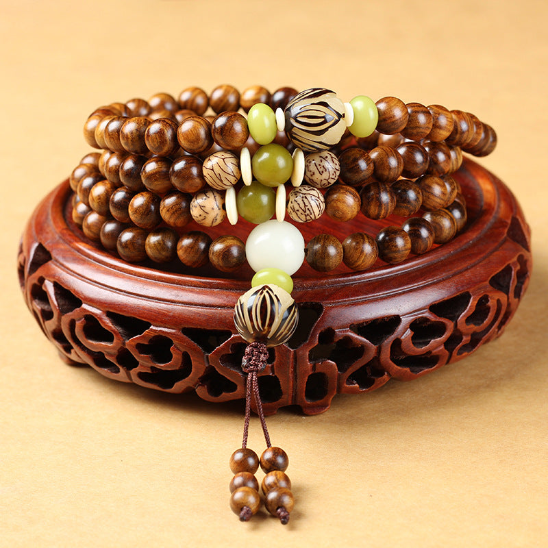 Hainan Rosewood 108 Bead Bracelet | Spiritual Awakening Meditation Mala