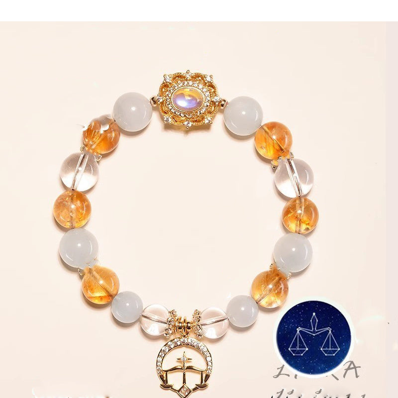 Multi-Crystal Zodiac Bracelet | Wealth Love Protection Astrology Rose Quartz Citrine