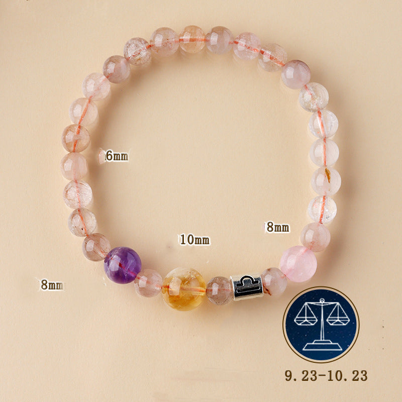 12 Zodiac Signs Crystal Bracelet | Multi-Stone Harmony Balance Astrology Jewelry