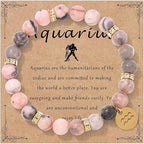 Pink Zebra Stone Zodiac Bracelet | Love Romance Attraction Astrology Fortune Jewelry