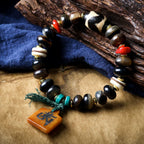Blessed Tibetan Tortoise Bead Protection Bracelet - Sandalwood Meditation Yoga Energy Balance