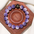 Purple Carved Crystal Bracelet | Sacred Fortune Blessing Mystical Energy Protection