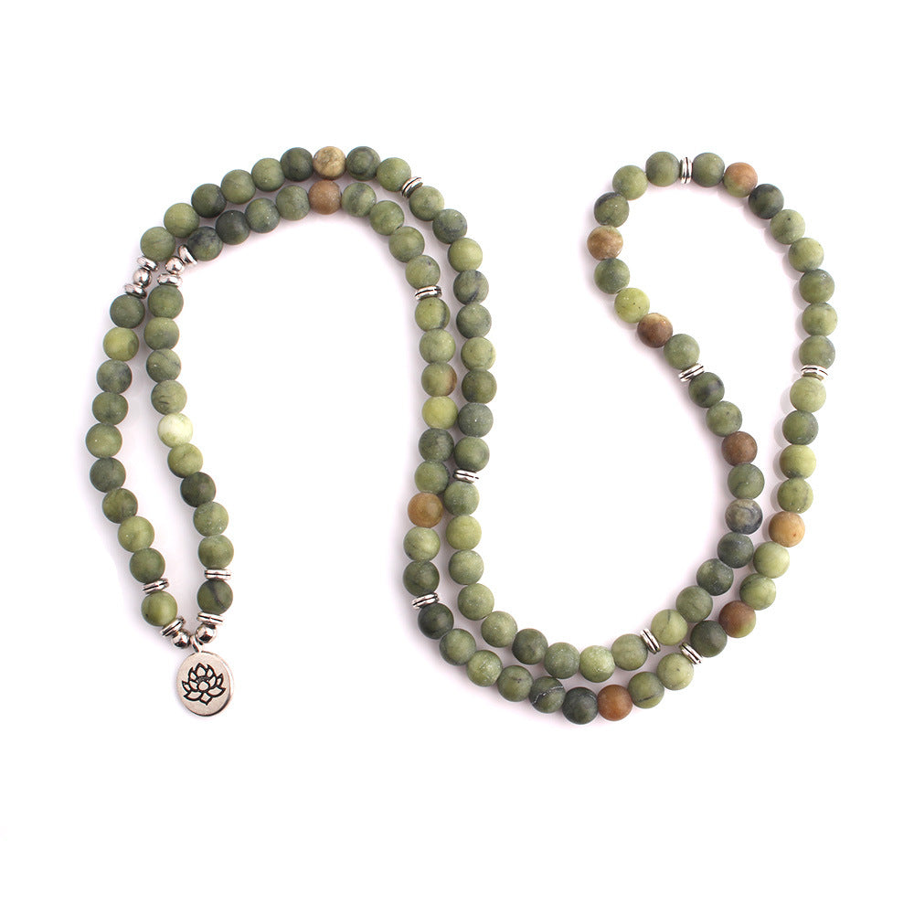 Southern Jade 108 Bead Bracelet | Grounding Nature Harmony Lotus Mala