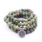 Southern Jade 108 Bead Bracelet | Grounding Nature Harmony Lotus Mala