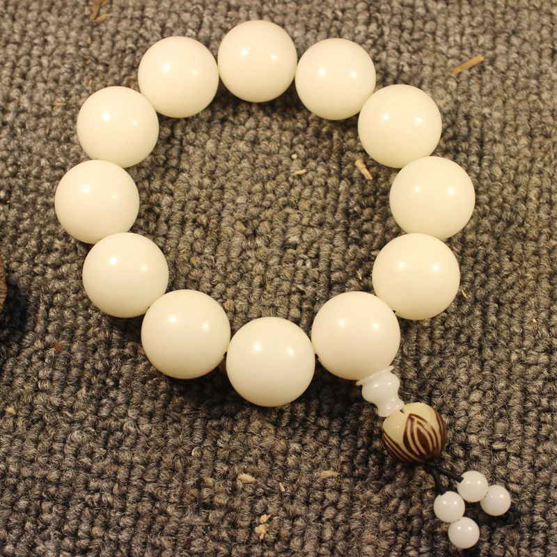 White Jade Bodhi Root Bracelet | Meditation Healing Spiritual Enlightenment Practice