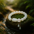 White Jade Crystal Bracelet | Emotional Calming Stress Relief Peace Protection Serenity Jewelry