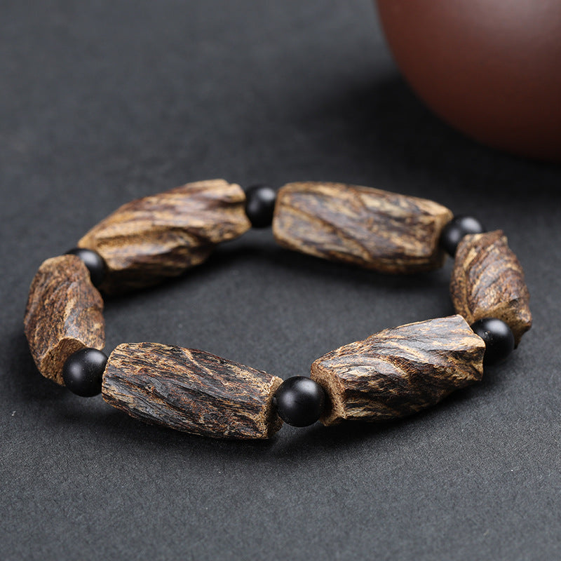 Agarwood Meditation Bracelet | Natural Rustic Calming Stress Relief Wood Prayer Beads Jewelry