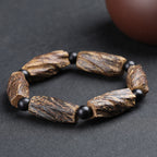 Agarwood Meditation Bracelet | Natural Rustic Calming Stress Relief Wood Prayer Beads Jewelry