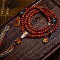 Tibetan Vintage Camel Bone 108 Barrel Beads Prayer Bracelet | Meteorite Agate Meditation Mala Jewelry