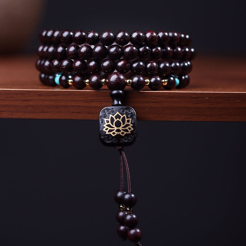 Rosewood 108 Bead Bracelet | Focus Concentration Calming Meditation Mala
