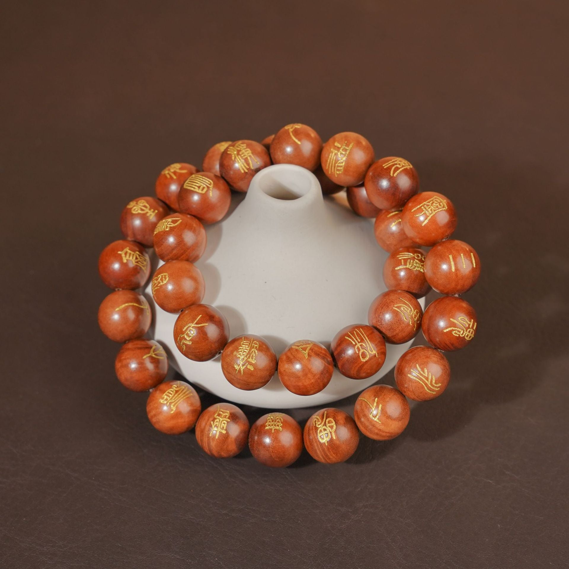 Calming Heart Mantra Meditation Mala | 32 Beads Long Strand Thunderstruck Wood Soul Healing Prayer Jewelry