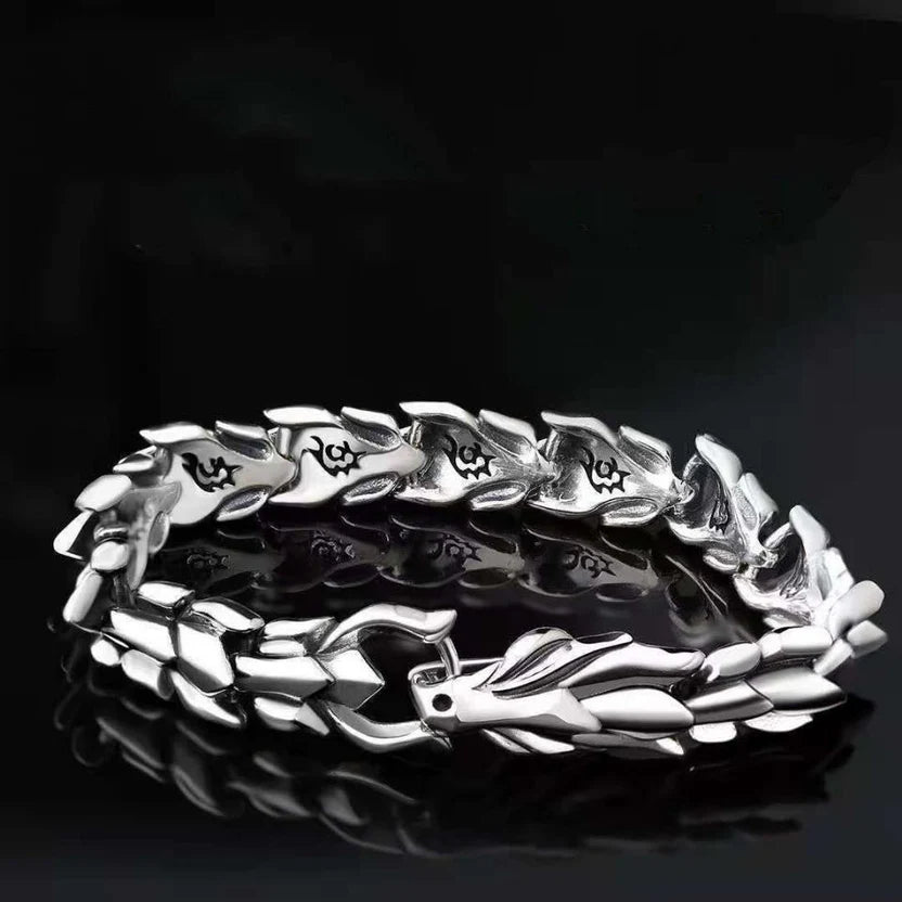 Dragon Titanium Spiritual Shield Bracelet | Feng Shui Protection Energy Cleansing Taoist Blessing Adjustable