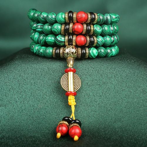 Malachite 108 Bead Bracelet | Heart Chakra Emotional Healing Mala