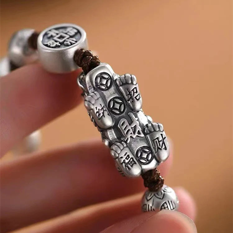 Pixiu Wealth Fortune Luck Bracelet | Feng Shui Money Attraction Obsidian Prosperity Coin Adjustable