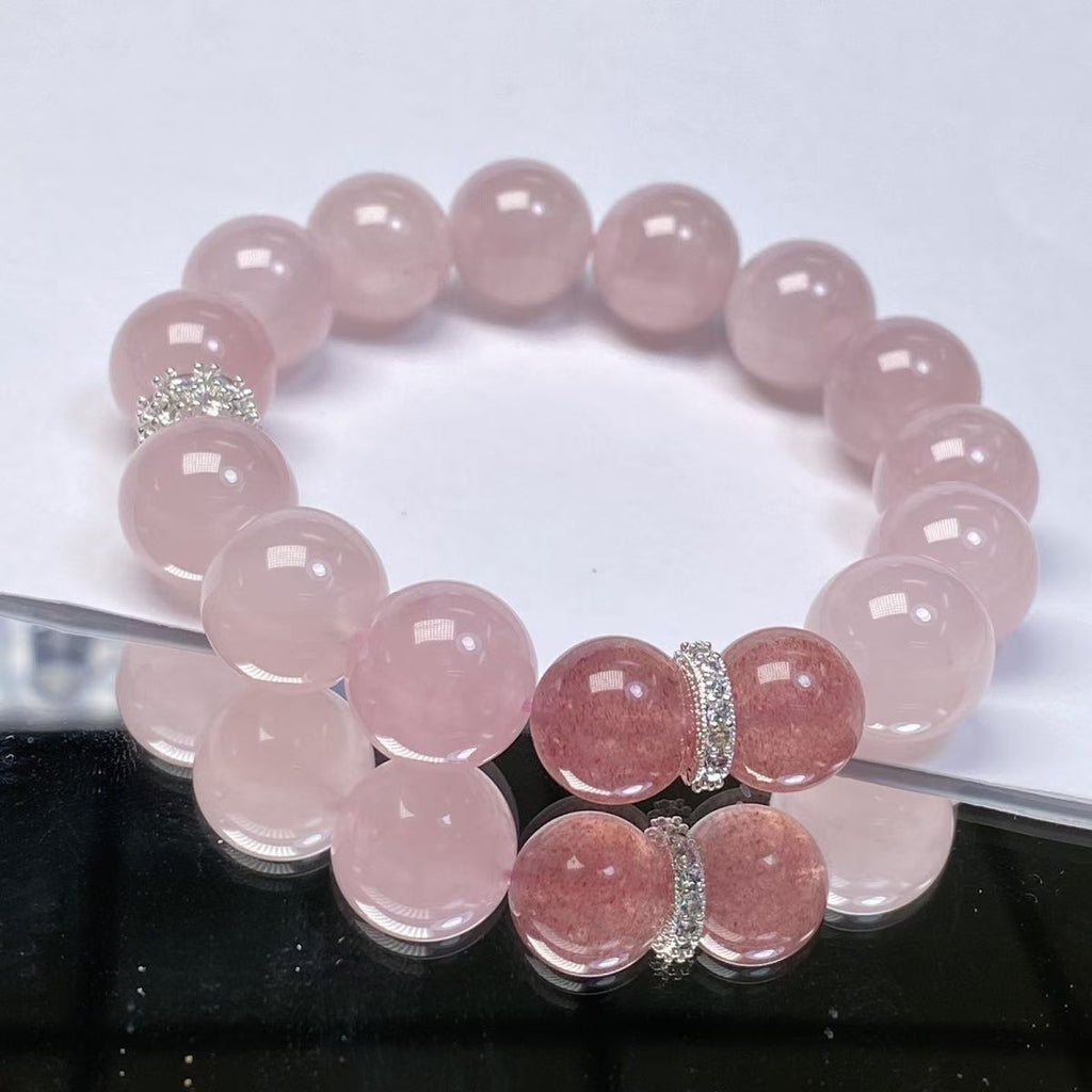 Rose Quartz Crystal Bracelet | Love Heart Chakra Emotional Self-Love Relationship Jewelry