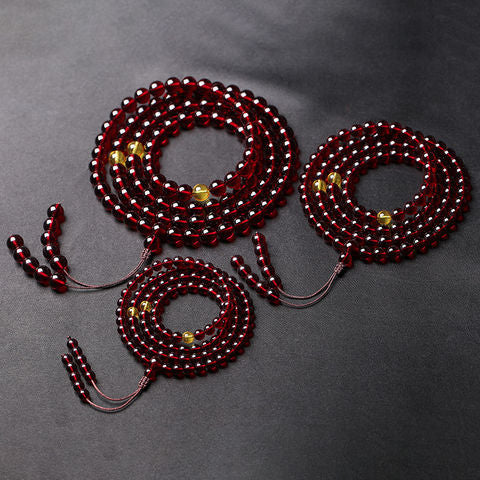 Blood Amber 108 Bead Bracelet | Vitality Energy Circulation Boost Mala