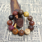 Multi-Treasure 64 Hexagrams Bracelet | I Ching Wooden Bead 20mm Large Men's Fortune Divination Jewelry