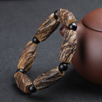 Agarwood Meditation Bracelet | Natural Rustic Calming Stress Relief Wood Prayer Beads Jewelry