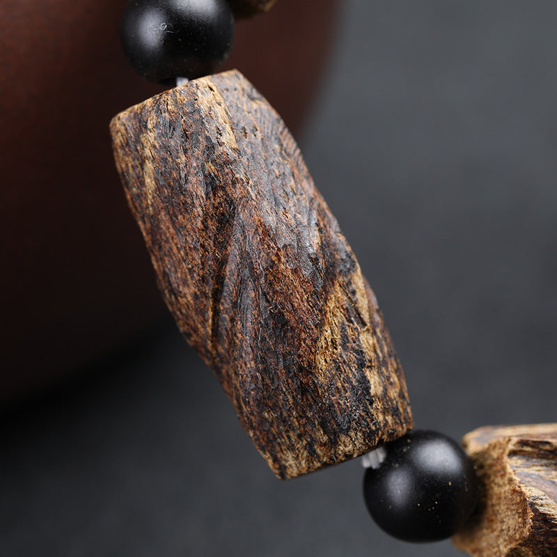 Agarwood Meditation Bracelet | Natural Rustic Calming Stress Relief Wood Prayer Beads Jewelry
