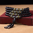 Black Obsidian 108 Bead Bracelet | Protection Grounding Negative Energy Removal Mala