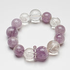 Purple Rutilated Quartz Crystal Bracelet | Spiritual Awakening Intuition Meditation Jewelry