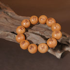 Nine Word Mantra Peach Wood Bracelet | Thunderstruck Warrior Protection Evil Banishing Taoist Prayer Beads