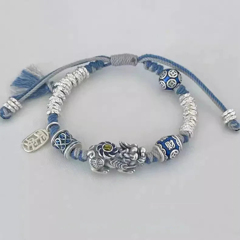 Tibetan Couple Bracelet Set | Pixiu Wealth Prayer Wheel Blessing Mala His Hers