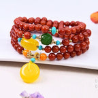 Red Agate 108 Bead Bracelet | Emotional Balance Vitality Healing Mala