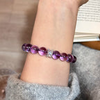 Brazilian Amethyst Crystal Bracelet | Fortune Transformation Luck Prosperity Bow Jewelry
