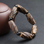 Agarwood Meditation Bracelet | Natural Rustic Calming Stress Relief Wood Prayer Beads Jewelry