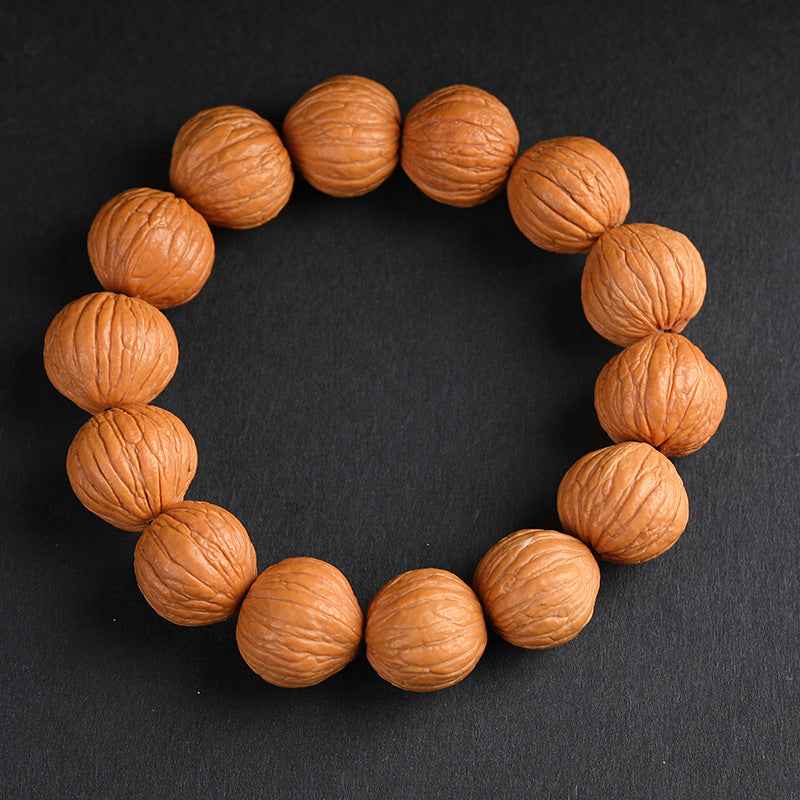 Walnut Meditation Bracelet | Natural Organic Stress Relief Prayer Worry Beads Collector Jewelry