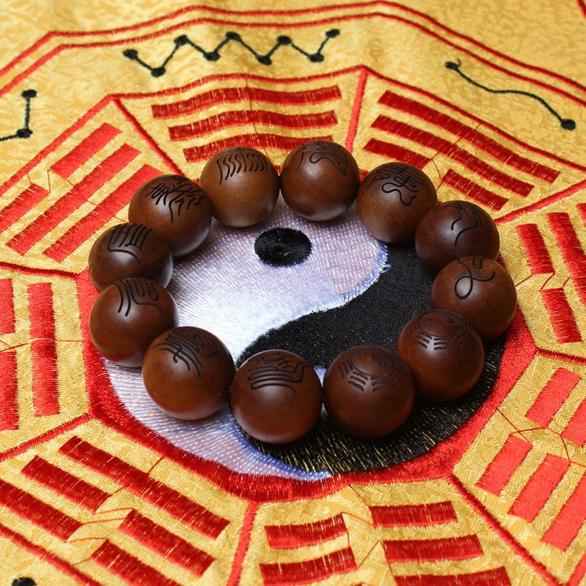 Thunder Deity Scripture Jujube Wood Bracelet | Ten Character Heavenly Blessing Divine Cultivation Prayer Beads